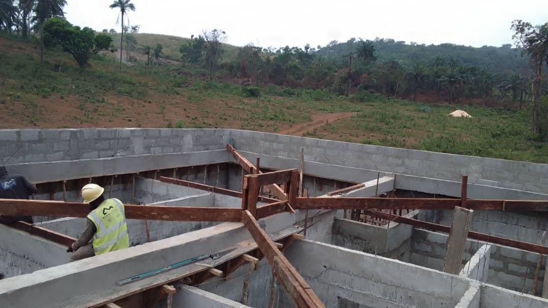 Daybreak over the structures rising at Big Water, York